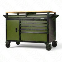 08269 BUNKER 48 inch 14 drawer olive green workbench roller tool cabinet