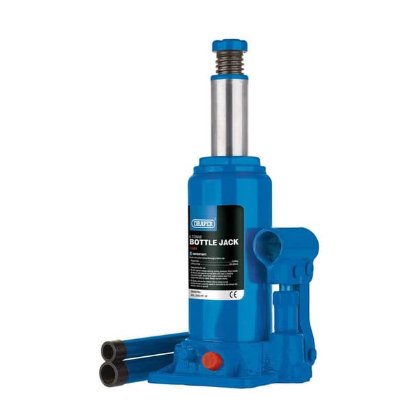6 tonne hydraulic bottle jack with 200–385mm lifting range and wide base