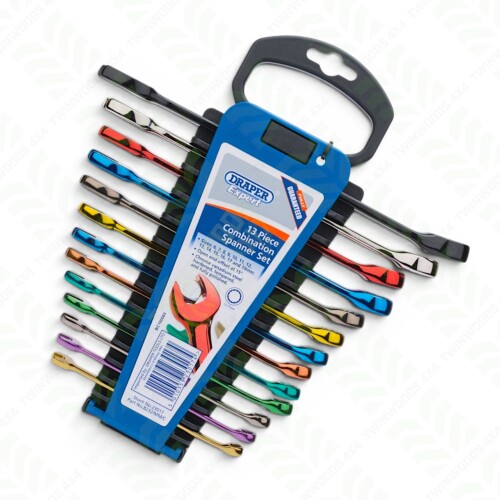 23017 Draper Expert coloured combination spanner set 6–19mm