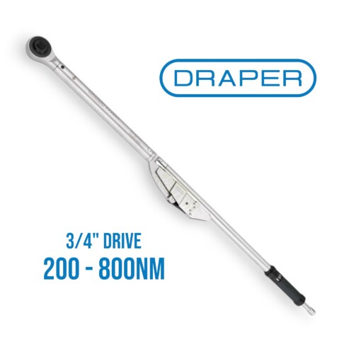 Draper Expert 3/4 inch breakback torque wrench 200-800Nm for Land Rover hub nuts and Td5 crankshaft pulley bolts