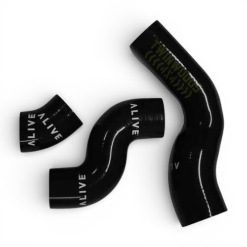 Alive 4-ply silicone boost/intercooler hose kit for Discovery 2 Td5 – black hoses with Alive branding