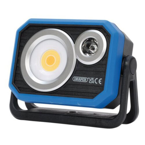 Draper LED rechargeable work light 1000 lumen with COB flood and XPG spot – front view