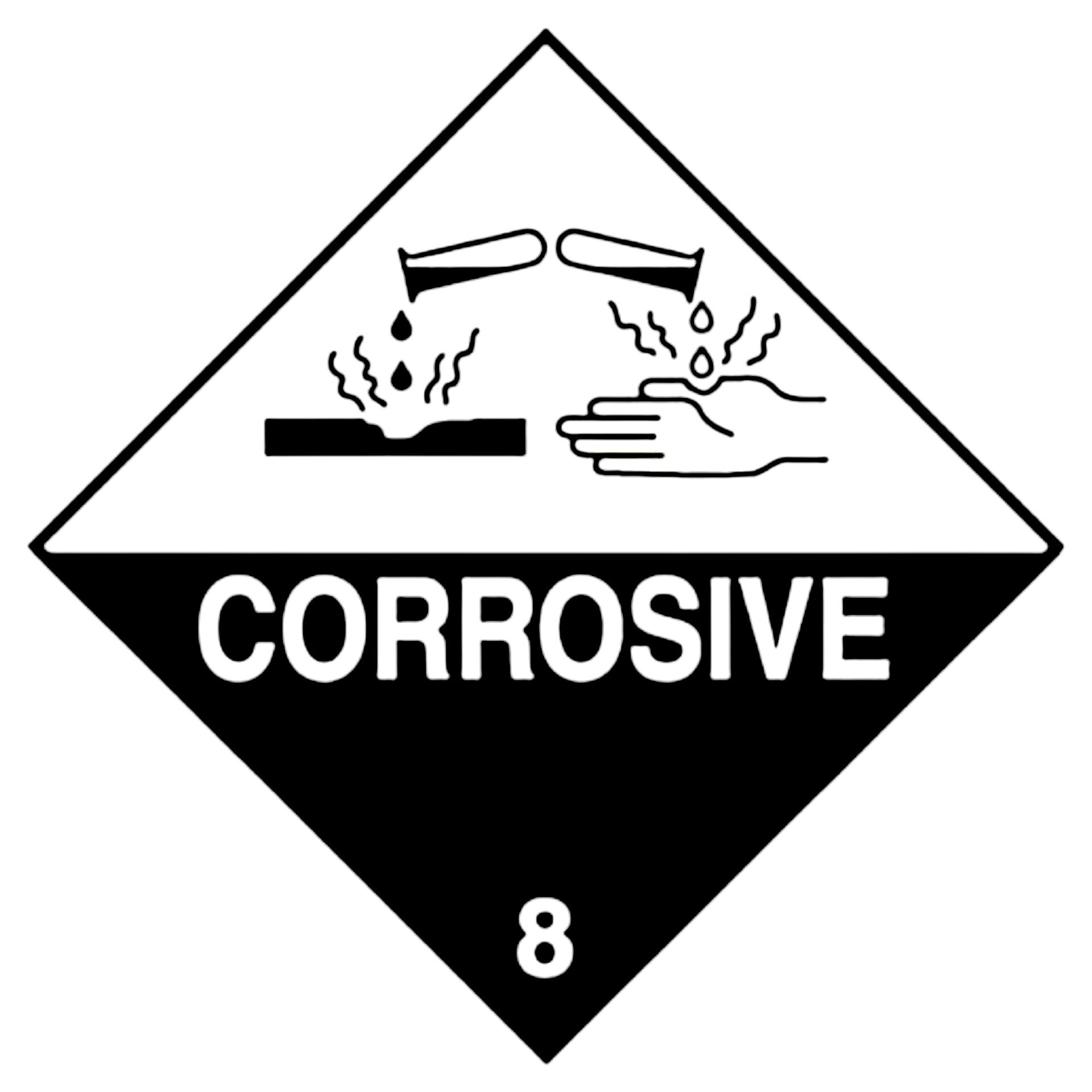Defender Puma TDCI Starter Battery - Hankook LR180617 Corrosive battery warning symbol