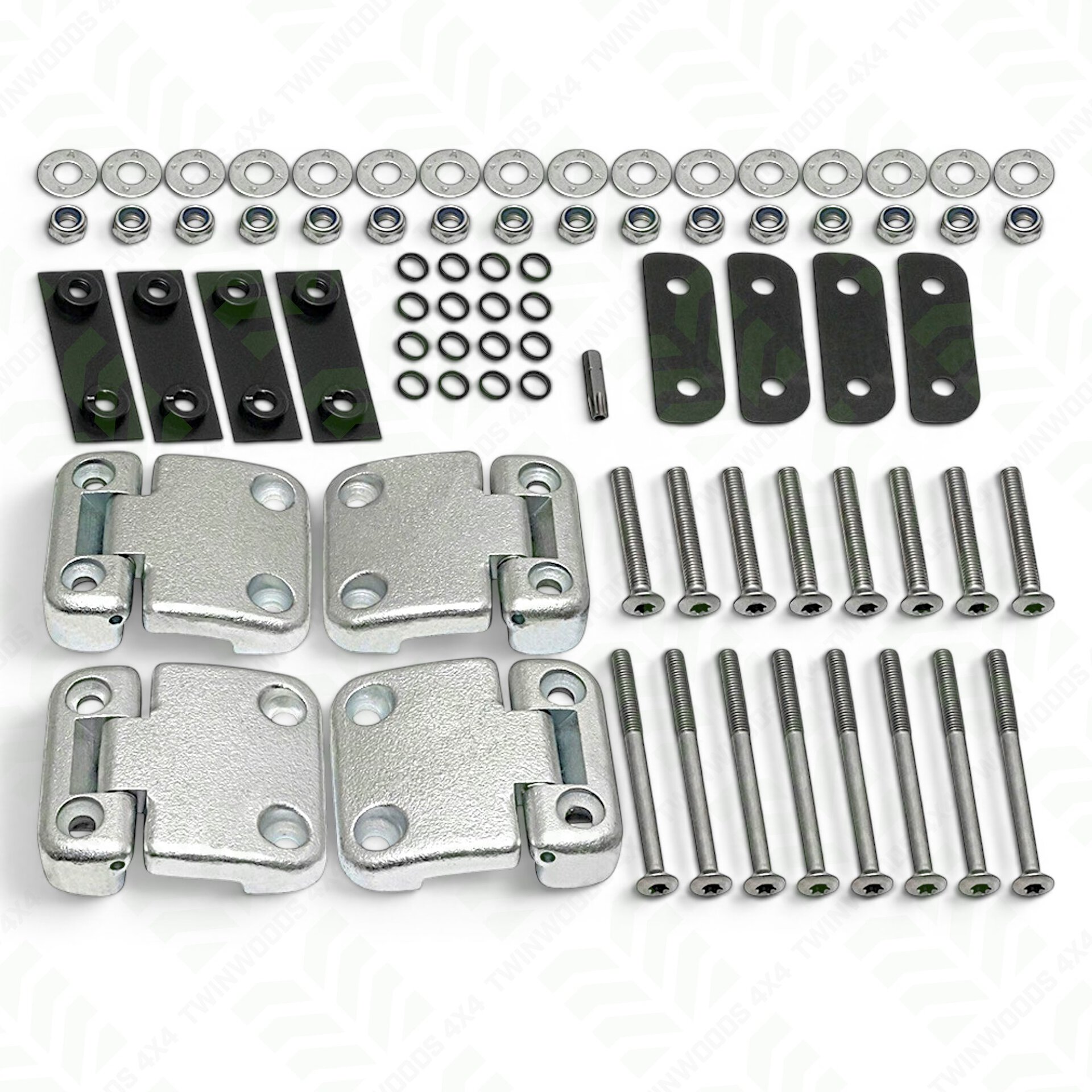 DA1275SS Defender 110 130 second-row door hinge kit stainless fixings DA1275SS Defender 110 130 second-row door hinge kit stainless fixings