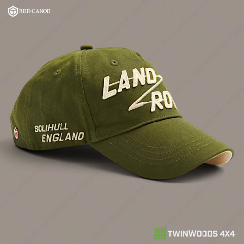 DA5872 Land Rover Bronze Green appliqué cap Red Canoe