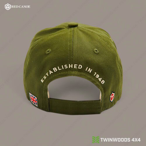 DA5872 Land Rover Bronze Green appliqué cap Red Canoe