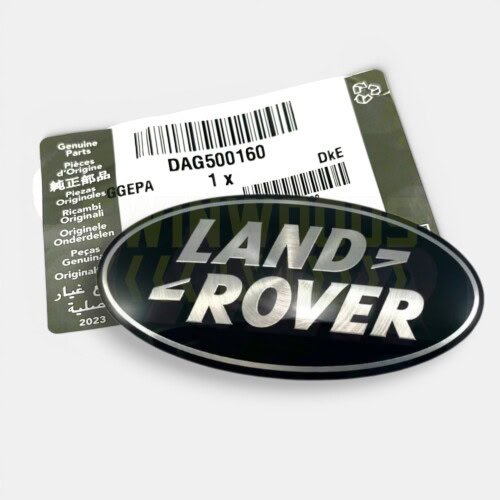 DAG500160LR | Genuine Land Rover Discovery Black Silver/Alloy Front Grille Badge