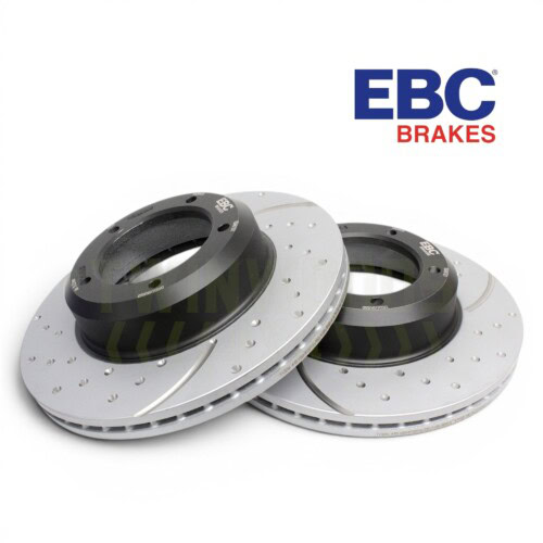 EBC dimpled and grooved vented front brake discs for Defender GA4151