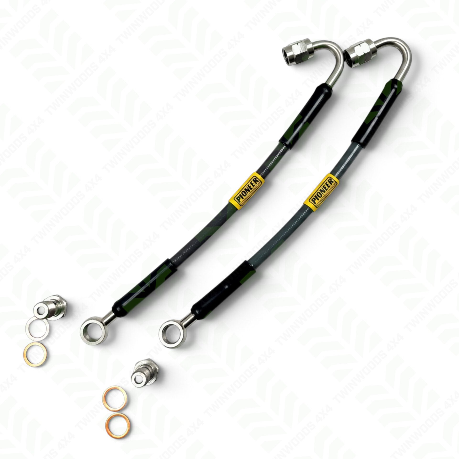 Defender TDI TD5 stainless braided front caliper hardline kit