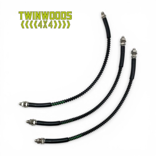 Defender TD5 stainless braided brake hose kit non-ABS