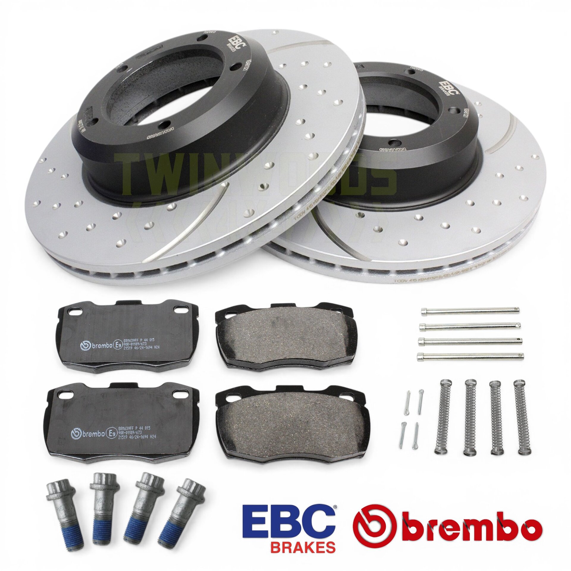 Land Rover Defender Vented Front Brake Upgrade Kit (EBC & Brembo)