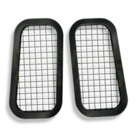 Defender rear quarter window guards stainless steel pair