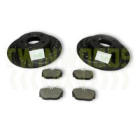 Discovery 2 POWERSpec rear brake upgrade kit with dimpled and grooved discs and pads