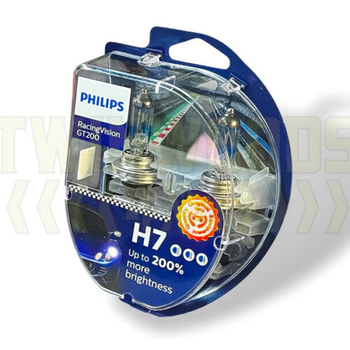 Philips RacingVision GT200 H7 Headlight Bulbs Pair 200% increase Discovery 2 headlight bulb upgrade