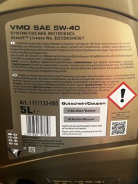 Ravenol VMO 5w40 Engine Oil - 5L [505.01] Td5 Engine Oil