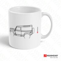 Land Rover Defender outline ceramic gift mug RoughCast 11oz