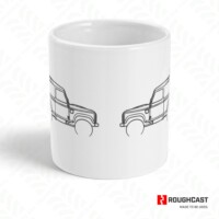 Land Rover Defender outline ceramic gift mug RoughCast 11oz