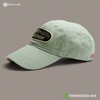 Land Rover Grasmere Green cap Red Canoe left
