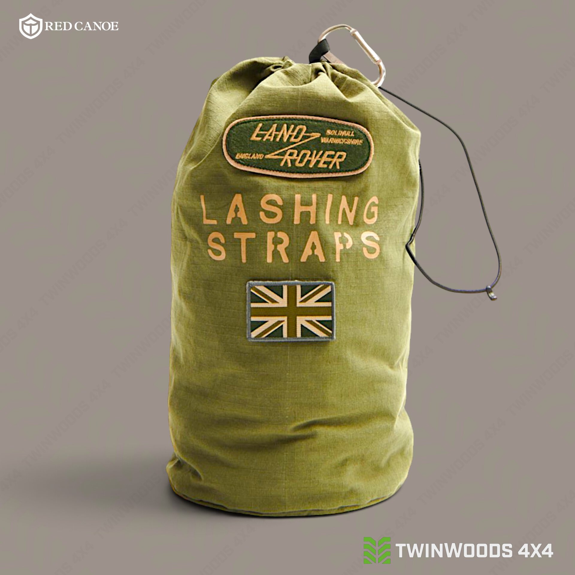Land Rover Ripstop Bag Red Canoe olive cotton heritage bag front Land Rover Ripstop Bag Red Canoe olive cotton heritage bag front