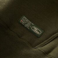 DA5866 Land Rover Bronze Green hoodie Red Canoe closeup