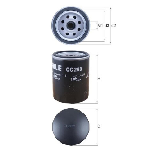 Mahle OC298 LPX100590 Td5 Oil Filter Defender Discovery Land Rover