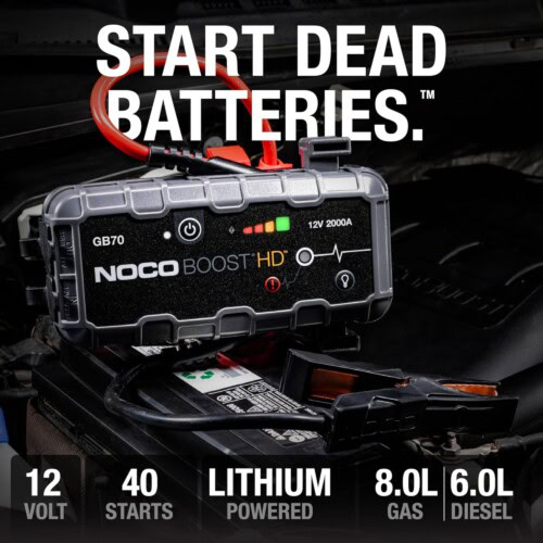 NOCO Boost GB70 2000A 12V lithium jump starter for Land Rover
