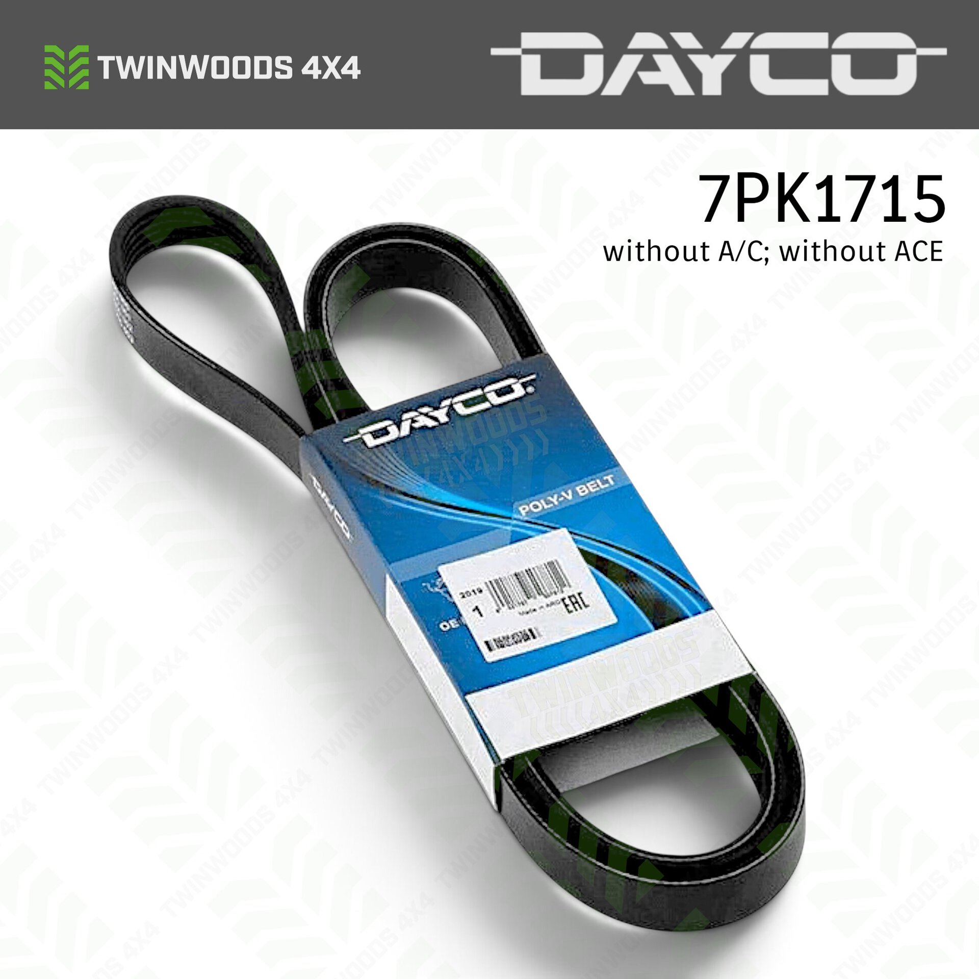 PQS101490D Dayco TD5 auxiliary drive belt 7PK1715 no air conditioning PQS101490D Dayco TD5 auxiliary drive belt 7PK1715 no air conditioning