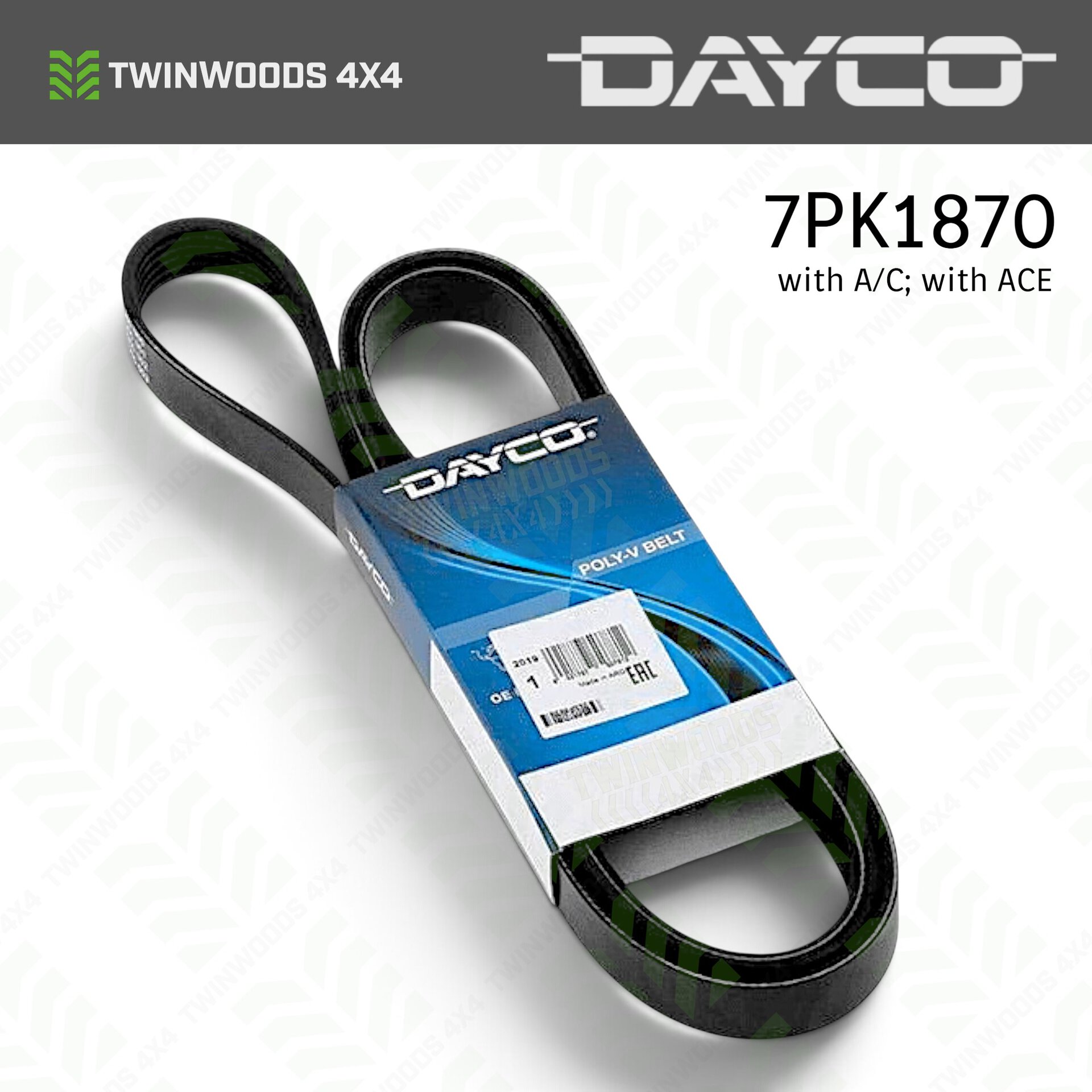 PQS101510D Dayco Discovery 2 TD5 auxiliary belt 7PK1870 with A/C and ACE PQS101510D Dayco Discovery 2 TD5 auxiliary belt 7PK1870 with A/C and ACE
