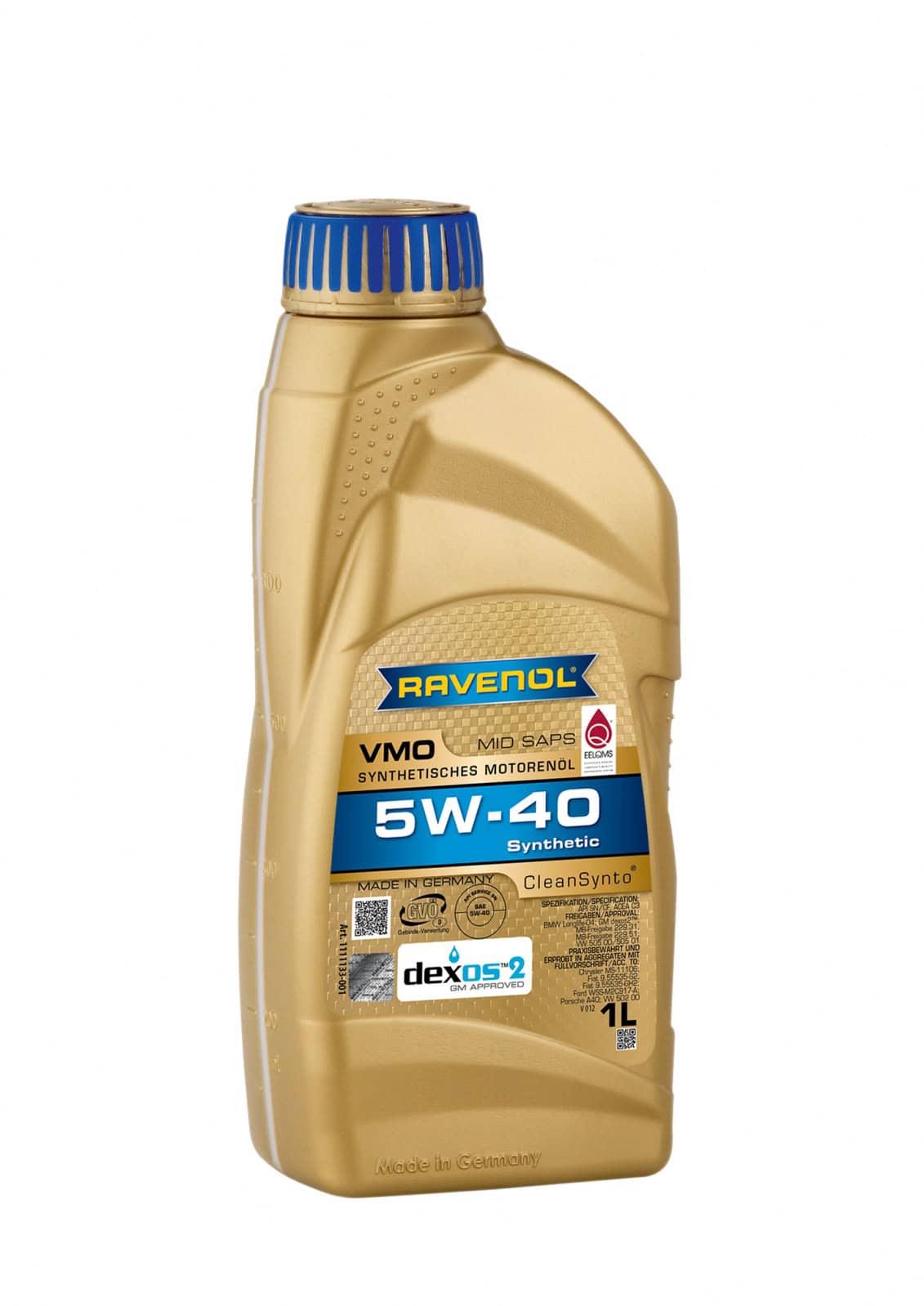 1 litre bottle of Ravenol VMO 5W40 engine oil VW 505.01 approved