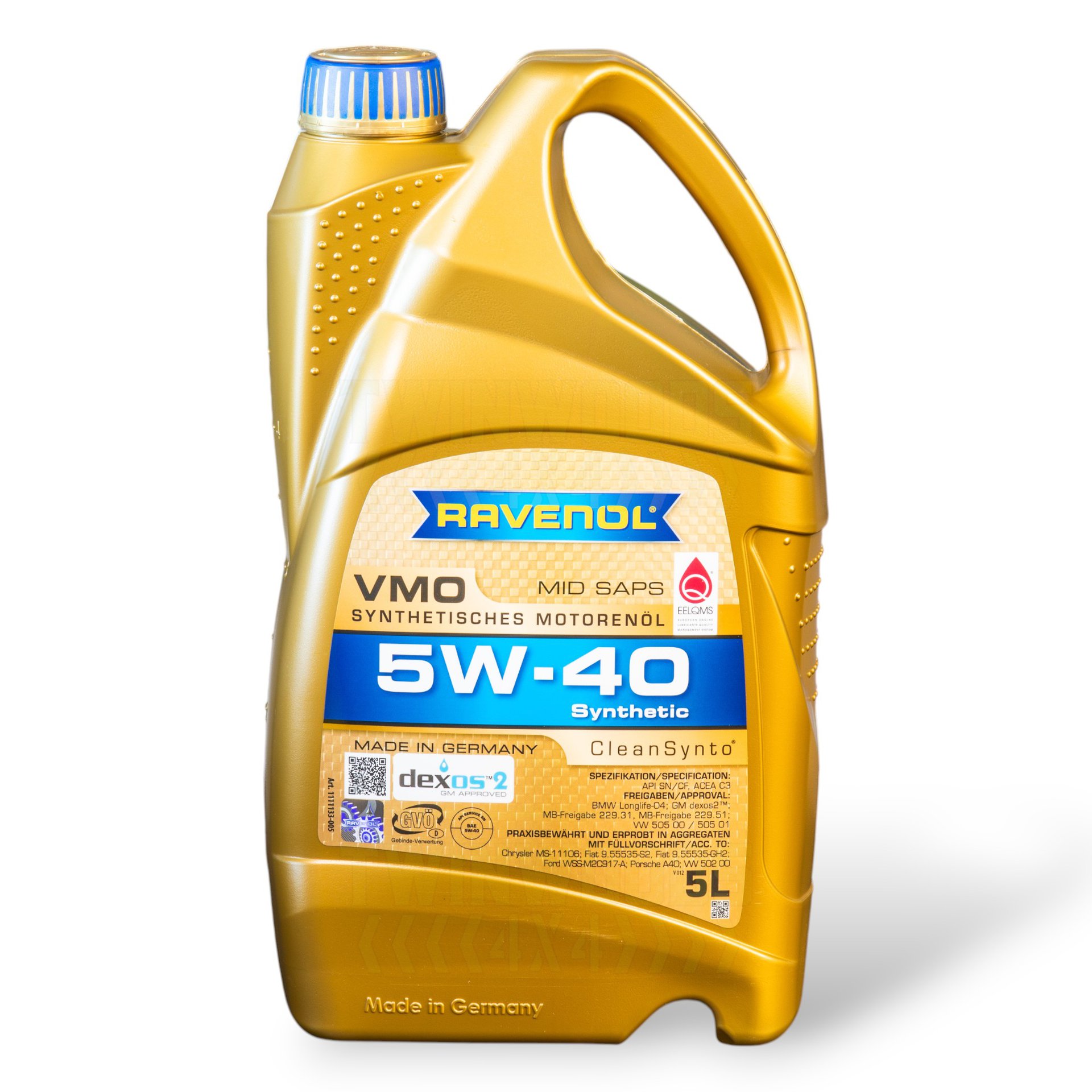 Ravenol VMO 5W-40 VW 505.01 approved engine oil for Land Rover Td5 servicing – 5 litre bottle