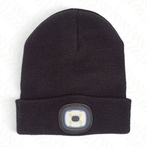 Rechargeable LED beanie hat with 120 lumen SMD light