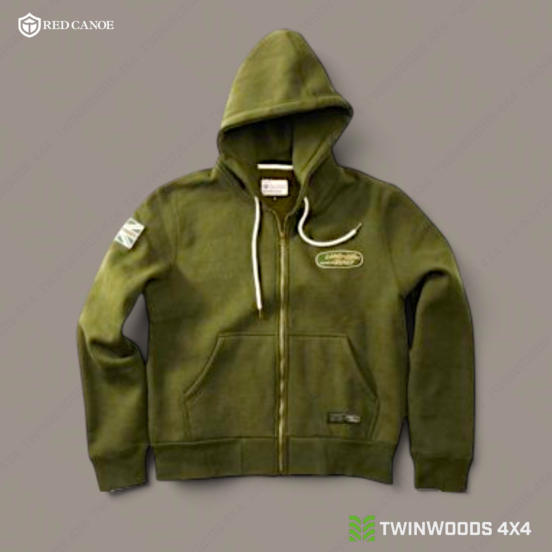 Red Canoe Land Rover Full Zip Hoody Bronze Green Red Canoe Land Rover Full Zip Hoody Bronze Green