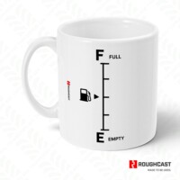 Fuel gauge ceramic gift mug RoughCast 11oz