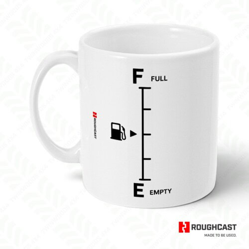 Fuel gauge ceramic gift mug RoughCast 11oz