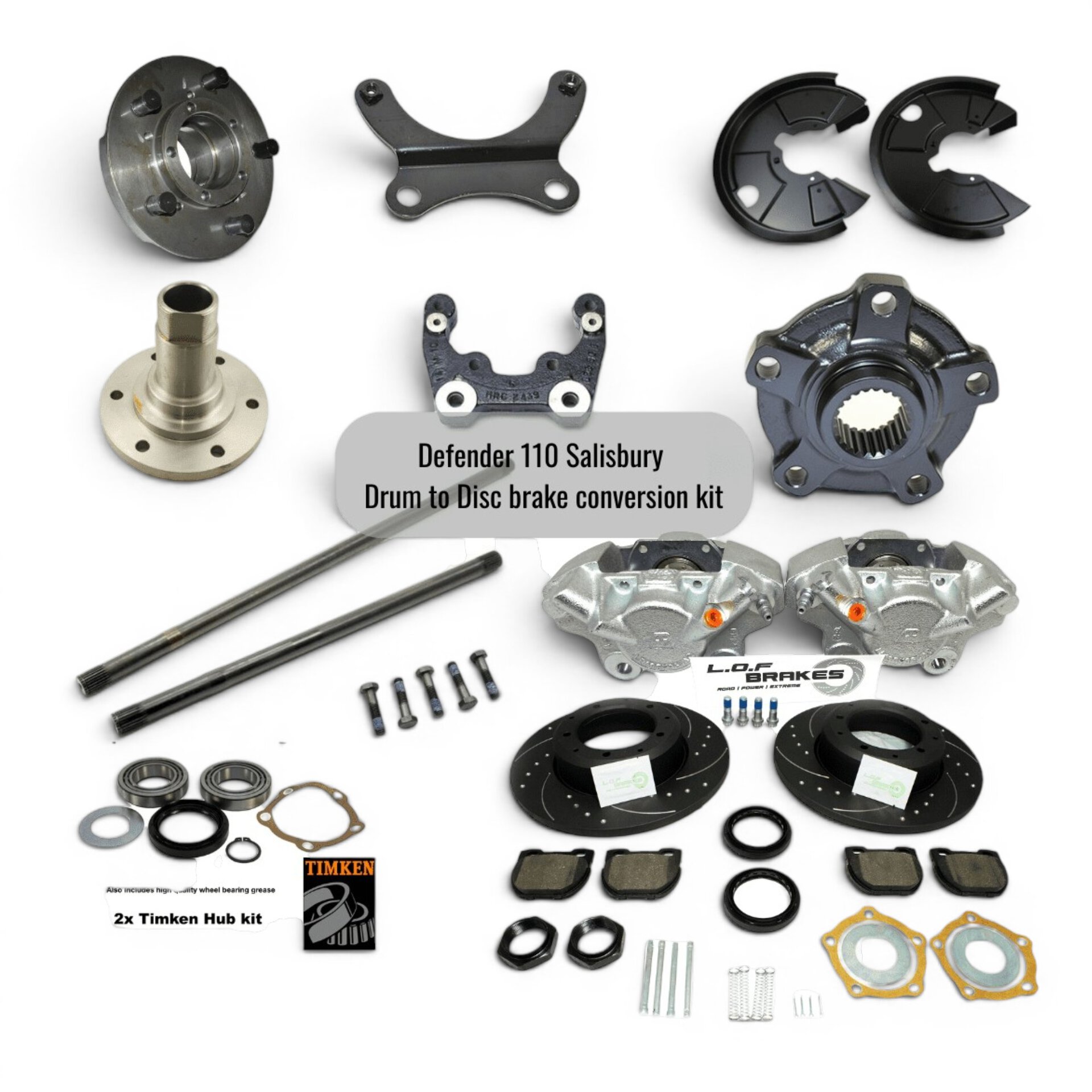 Salisbury 110 130 rear drum to disc brake conversion kit LOF POWERspec