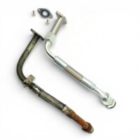 Stainless Td5 turbo drain pipe upgrade for Defender and Discovery 2 with two-piece drain design