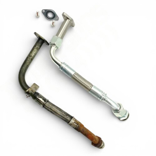 Stainless Td5 turbo drain pipe upgrade for Defender and Discovery 2 with two-piece drain design