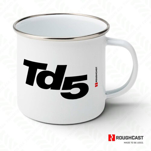 Land Rover TD5 enamel camping gift mug RoughCast 11oz