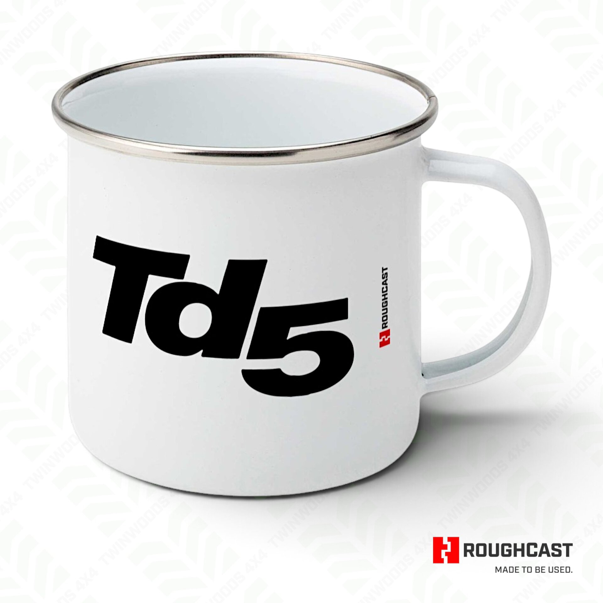 Land Rover TD5 enamel camping gift mug RoughCast 11oz Land Rover TD5 enamel camping gift mug RoughCast 11oz