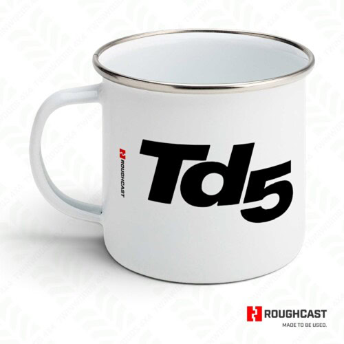 Land Rover TD5 enamel camping gift mug RoughCast 11oz