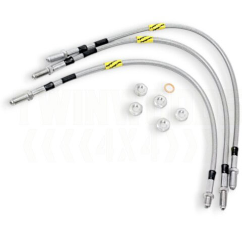 TF642GD Defender 110 130 Goodridge +2 inch extended brake hose kit 3 line