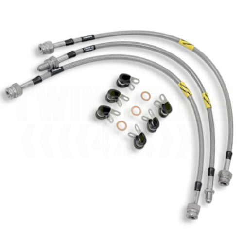 TF645GD Defender 2004-on Goodridge +2 inch extended brake hose kit 3 line non-ABS