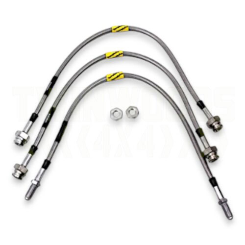 TF649GD Discovery 1 Goodridge +2 inch extended stainless braided brake hose kit non-ABS