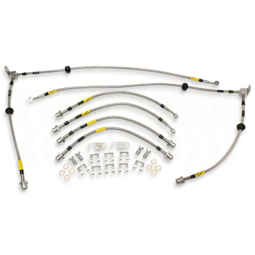 TF652GD Discovery 4 Goodridge +2 inch extended stainless braided brake hose kit 6 line