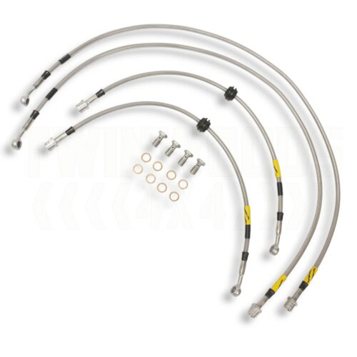 TF655GD Range Rover L322 Goodridge +2 inch extended stainless braided brake hose kit 4 line
