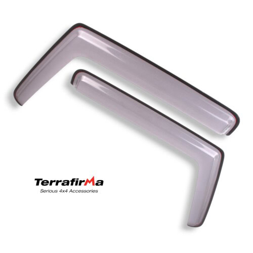 TF666 Defender front wind deflectors Terrafirma smoked pair