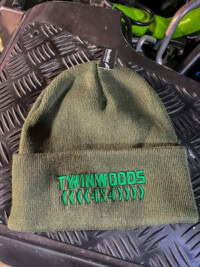 Olive Twinwoods 4x4 winter hat beanie with embroidered logo