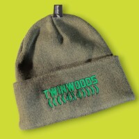 Olive Twinwoods 4x4 winter hat beanie with embroidered logo