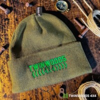 Twinwoods 4x4 olive winter beanie hat embroidered logo