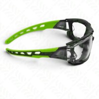 Worksafe green safety spectacles with EVA padding and clear lenses